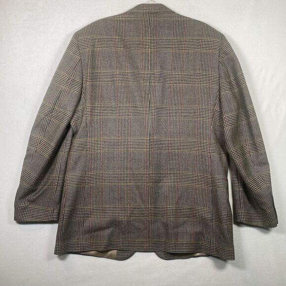Jos. A. Bank 100% Wool Sport Coat Men’s 44L Glen Plaid Blazer Made in USA - Picture 2 of 13